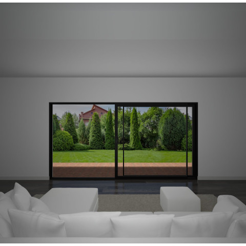 3000m x 2100m Sliding Patio Doors Jet Black