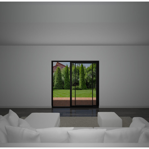 2100m x 2100m Sliding Patio Door Jet Black