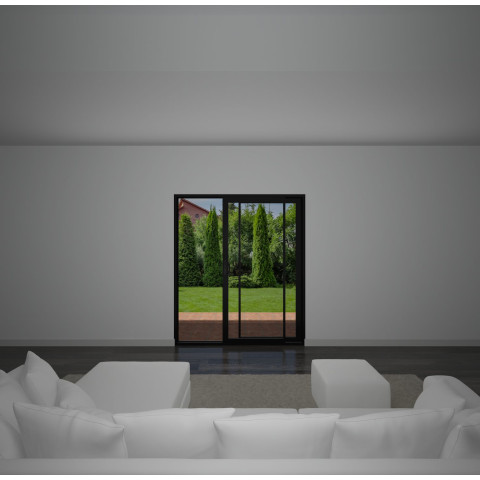 1800m x 2100m External Sliding Patio Doors Jet Black