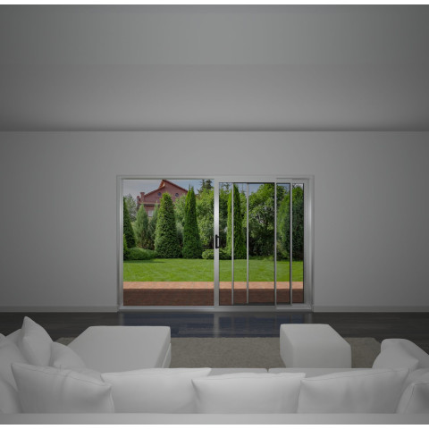 3000m x 2100m 3 Panel Sliding Patio Door White