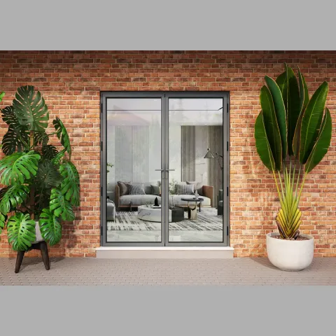 2000 x 2400 2 Panel Anthracite Grey French Doors