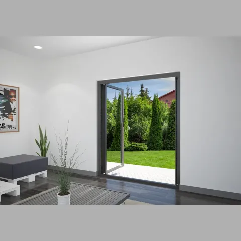 1600 x 1900 2 Panel Jet Black French Doors