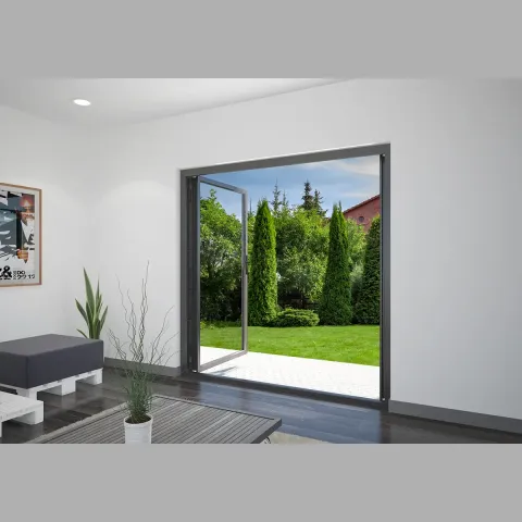 2200 x 2200 2 Panel Jet Black French Doors